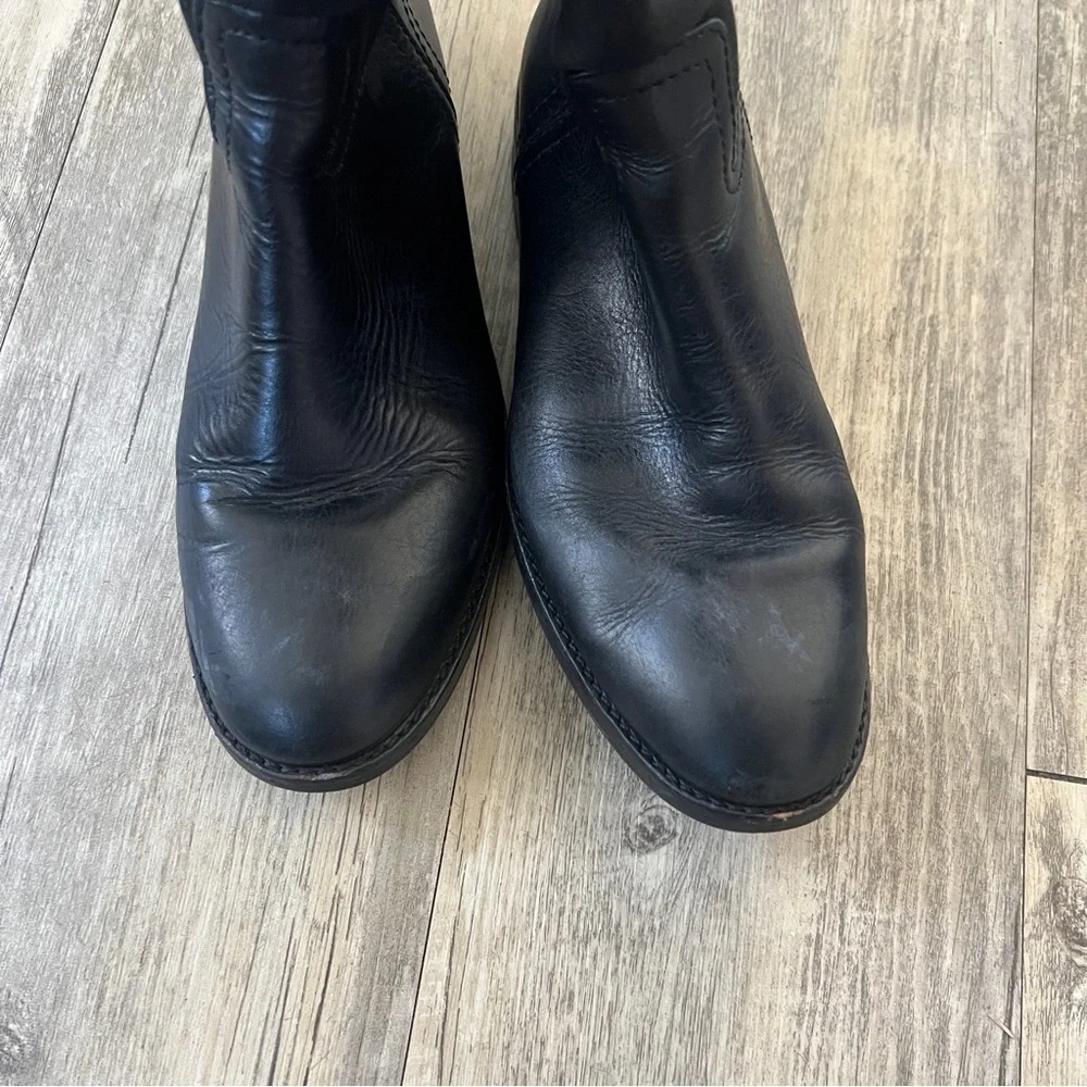 Tory Burch Suede and Leather Tall Riding Boots in Black